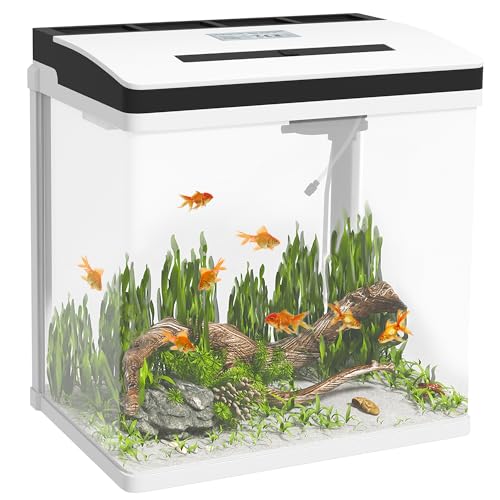 PawHut Glasaquarium mit Filter, Abdeckung und LED-Licht für Fische, Inhalt 28L, 38 x 26 x 39,5 cm, weiß PawHut Glasaquarium mit Filter, Abdeckung und LED-Licht für Fische, Inhalt 28L, 38 x 26 x 39,5 cm, weiß von PawHut