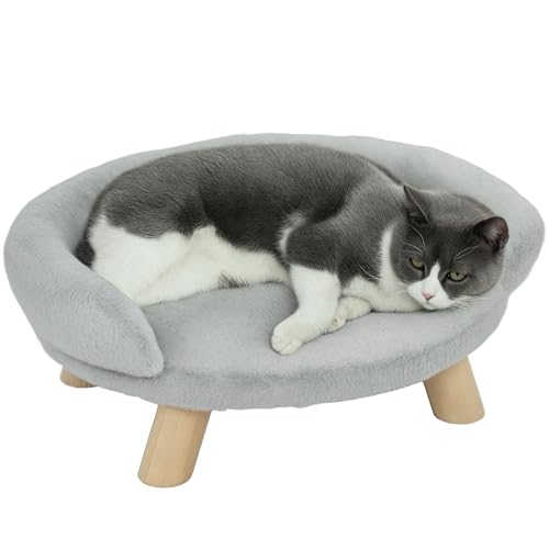 PawHut Hochsofa für Hunde und Katzen mit Plüschbezug, Sofa für kleine Hunde, Katze und Haustierzwinger mit abnehmbarer Rückenlehne, 47x40x20 cm, Grau PawHut Hochsofa für Hunde und Katzen mit Plüschbezug, Sofa für kleine Hunde, Katze und Haustierzwinger mit abnehmbarer Rückenlehne, 47x40x20 cm, Grau von PawHut