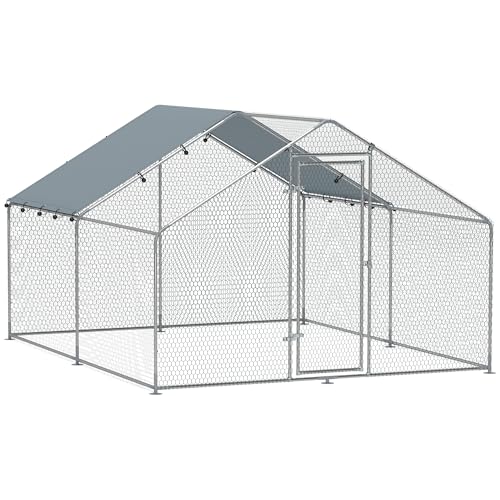 PawHut Hühnerstall, 3x3,4x1,9m 10,2m² verzinktes Stahlgehege für 10-15 Hühner, Hühnerkäfig mit Anti-UV wasserdichtem Dach und Schloss, für Kleintiere Enten und Kaninchen PawHut Hühnerstall, 3x3,4x1,9m 10,2m² verzinktes Stahlgehege für 10-15 Hühner, Hühnerkäfig mit Anti-UV wasserdichtem Dach und Schloss, für Kleintiere Enten und Kaninchen von PawHut