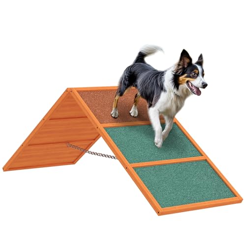 PawHut Hunde Agility Steg Agility-Ausrüstung für Hunde mit klappbare Brücke, rutschfeste Oberfläche höhenvertstellbar Agility-Gerät für Garten, 173 x 59 x 66 cm, Orange PawHut Hunde Agility Steg Agility-Ausrüstung für Hunde mit klappbare Brücke, rutschfeste Oberfläche höhenvertstellbar Agility-Gerät für Garten, 173 x 59 x 66 cm, Orange von PawHut