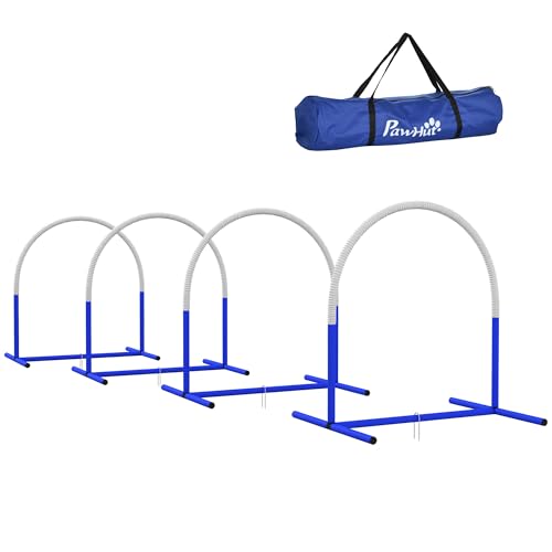 PawHut Hunde-Agility-Trainingsgeräte, Hund Agility Set, 4-teilges Steckhürdenset für ältere Hunde, Hundetrainigsset mit Tragetasche, Blau+Weiß, 88 x 64 x 95 cm PawHut Hunde-Agility-Trainingsgeräte, Hund Agility Set, 4-teilges Steckhürdenset für ältere Hunde, Hundetrainigsset mit Tragetasche, Blau+Weiß, 88 x 64 x 95 cm von PawHut