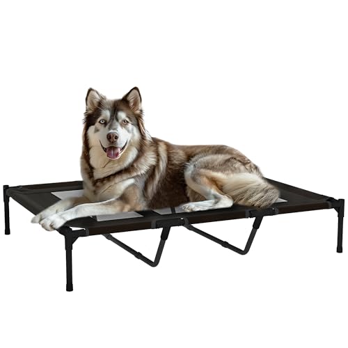 PawHut Hunde Katzen Hochbett Portable Pet Bett mit atmungsaktivem Mesh-Zone und Oxford Indoor Outdoor-Gewebe 122x92x23 cm Schwarz PawHut Hunde Katzen Hochbett Portable Pet Bett mit atmungsaktivem Mesh-Zone und Oxford Indoor Outdoor-Gewebe 122x92x23 cm Schwarz von PawHut