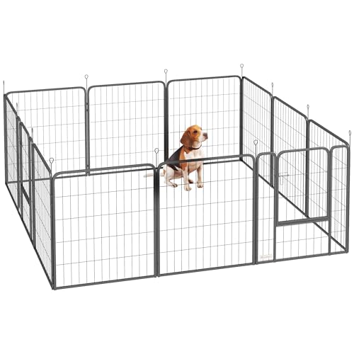 PawHut Hundeauslauf, Hundeauslauf mit 12 Paneelen, modular und faltbar, tragbarer Auslauf aus Stahl 80H cm mit 2 Türen, Zaun für kleine und mittelgroße Hunde, innen und außen, schwarz PawHut Hundeauslauf, Hundeauslauf mit 12 Paneelen, modular und faltbar, tragbarer Auslauf aus Stahl 80H cm mit 2 Türen, Zaun für kleine und mittelgroße Hunde, innen und außen, schwarz von PawHut