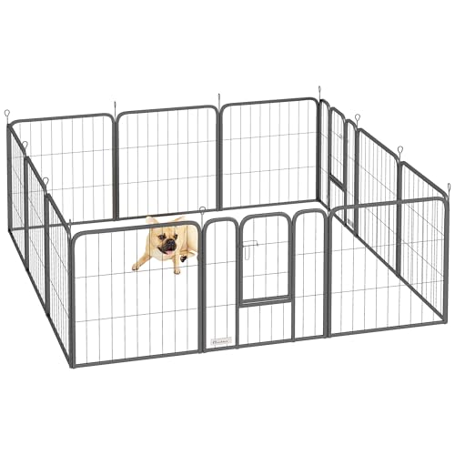 PawHut Hundeauslauf, Hundeauslauf mit 12 Paneelen, modular und zusammenklappbar, tragbares Stahlgehege 60H cm mit 2 Türen, Zaun für kleine Hunde, innen und außen, schwarz PawHut Hundeauslauf, Hundeauslauf mit 12 Paneelen, modular und zusammenklappbar, tragbares Stahlgehege 60H cm mit 2 Türen, Zaun für kleine Hunde, innen und außen, schwarz von PawHut