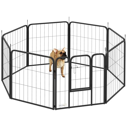 PawHut Hundeauslauf, Hundeauslauf mit 8 Paneelen, modular und zusammenklappbar, tragbares Stahlgehege 60H cm mit Tür, Zaun für Welpen und Kleintiere, innen und außen, schwarz PawHut Hundeauslauf, Hundeauslauf mit 8 Paneelen, modular und zusammenklappbar, tragbares Stahlgehege 60H cm mit Tür, Zaun für Welpen und Kleintiere, innen und außen, schwarz von PawHut