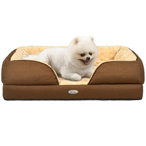 PawHut Hundebett Beruhigendes Haustierbett Hundematratze für kleine Hunde - Braun von PawHut