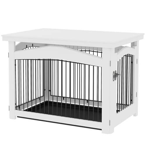 PawHut Hundebox 3 in 1, Beistelltisch, Laufstall, mit abnehmbarem Tablett, für mittelgroße Hunde, 82,5 x 57,5 x 59,5 cm, weiß PawHut Hundebox 3 in 1, Beistelltisch, Laufstall, mit abnehmbarem Tablett, für mittelgroße Hunde, 82,5 x 57,5 x 59,5 cm, weiß von PawHut