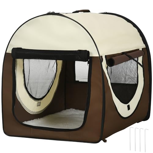 PawHut Hundebox Faltbare Hundetransportbox Haustierrucksack mit Kissen Reisetasche Transportbox für Tier wasserdicht Oxfordstoff Kaffee 70 x 51 x 59 cm PawHut Hundebox Faltbare Hundetransportbox Haustierrucksack mit Kissen Reisetasche Transportbox für Tier wasserdicht Oxfordstoff Kaffee 70 x 51 x 59 cm von PawHut