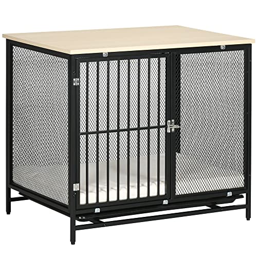 PawHut Hundekäfig für Zuhause, Abschließbar Hundehütte mit Kissen, Hundebox mit Paletten, Hundehaus für mittelgroße Hunde unter 20 kg, Eiche, 88 x 55 x 71 cm PawHut Hundekäfig für Zuhause, Abschließbar Hundehütte mit Kissen, Hundebox mit Paletten, Hundehaus für mittelgroße Hunde unter 20 kg, Eiche, 88 x 55 x 71 cm von PawHut