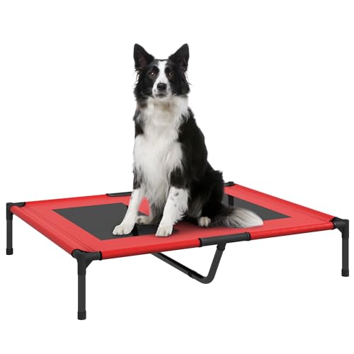 PawHut Hundeliege, Outdoor Hundesofa, Haustierbett, Schlafplatz, Katzenbett, Hundebett, 92 x 76 x 18 cm, Schwarz+Rot PawHut Hundeliege, Outdoor Hundesofa, Haustierbett, Schlafplatz, Katzenbett, Hundebett, 92 x 76 x 18 cm, Schwarz+Rot von PawHut