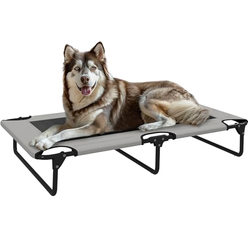 PawHut Erhöhtes Hundebett klappbar Haustierbett, Outdoor Hundeliege mit Netzdesign, Atmungsaktiv, für große Hunde Hellgrau Oxford 107 x 61 x 20 cm PawHut Erhöhtes Hundebett klappbar Haustierbett, Outdoor Hundeliege mit Netzdesign, Atmungsaktiv, für große Hunde Hellgrau Oxford 107 x 61 x 20 cm von PawHut