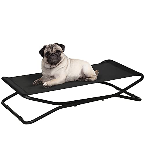 PawHut Hundeliege Outdoor, Erhöhtes Hundebett für kleine und mittelgroße Hunde, Kühlende Haustierliege mit robuster Stahlrahmen,Tragbares Stehendes Haustierbett, 111 x 65,5 x 19 cm, Schwarz PawHut Hundeliege Outdoor, Erhöhtes Hundebett für kleine und mittelgroße Hunde, Kühlende Haustierliege mit robuster Stahlrahmen,Tragbares Stehendes Haustierbett, 111 x 65,5 x 19 cm, Schwarz von PawHut