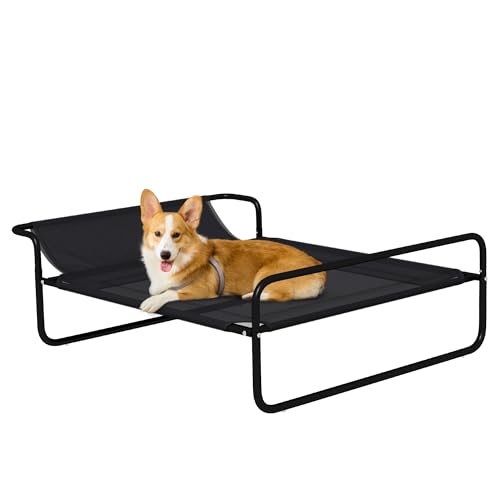 PawHut Hundeliege Outdoor, Erhöhtes Hundebett mit atmungsaktivem Mesh-Bezug, Haustierbett für kleine und mittelgroße Hunde Schwarz 91 x 69 x 29 cm PawHut Hundeliege Outdoor, Erhöhtes Hundebett mit atmungsaktivem Mesh-Bezug, Haustierbett für kleine und mittelgroße Hunde Schwarz 91 x 69 x 29 cm von PawHut