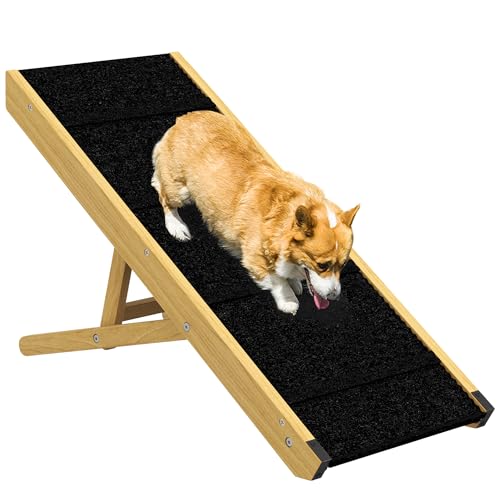 PawHut Hunderampe Klappbar, Höhenverstellbar Haustierrampe, rutschfest Hundeeinstiegshilfe für kleine und mittelgroße Hunde bis 15 kg, 83,5 x 35 x 47,5 cm, Natur PawHut Hunderampe Klappbar, Höhenverstellbar Haustierrampe, rutschfest Hundeeinstiegshilfe für kleine und mittelgroße Hunde bis 15 kg, 83,5 x 35 x 47,5 cm, Natur von PawHut