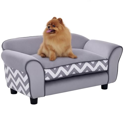 PawHut Hundesofa für Hunde der Größe XS, Katzensofa mit weichem Kissen, Haustiersessel mit waschbarem Bezug, abnehmbaren Beinen, Holzrahmen - Grau PawHut Hundesofa für Hunde der Größe XS, Katzensofa mit weichem Kissen, Haustiersessel mit waschbarem Bezug, abnehmbaren Beinen, Holzrahmen - Grau von PawHut