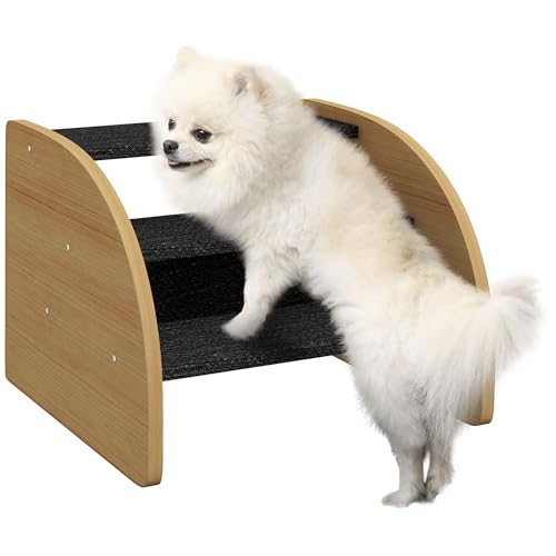 PawHut Hundetreppe 3 Stufen, Haustiertreppe mit Seitenwand, Hunderampe für Kleine Hunde bis 10 kg, Kaztentreppe für Sofa, Bett, rutschfest, Eiche PawHut Hundetreppe 3 Stufen, Haustiertreppe mit Seitenwand, Hunderampe für Kleine Hunde bis 10 kg, Kaztentreppe für Sofa, Bett, rutschfest, Eiche von PawHut