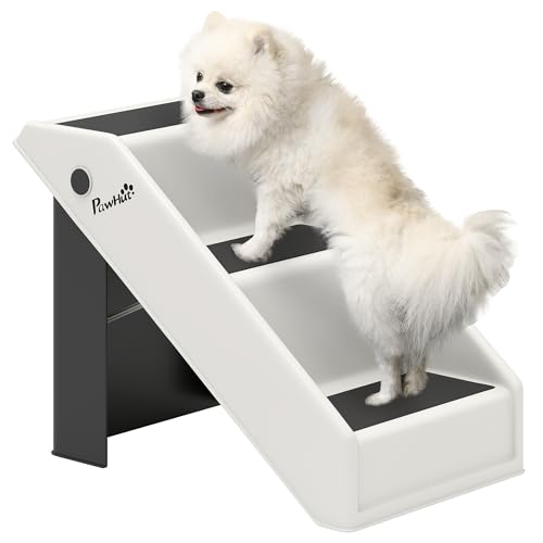 PawHut Hundetreppe 3 Stufen 36,5 cm Hoch Haustiertreppe für Kleine Hunde klappbar Katzentreppe Hunderampe Einstiegshilfe für Bett, Sofa, Couch und Auto Cremeweiß PawHut Hundetreppe 3 Stufen 36,5 cm Hoch Haustiertreppe für Kleine Hunde klappbar Katzentreppe Hunderampe Einstiegshilfe für Bett, Sofa, Couch und Auto Cremeweiß von PawHut
