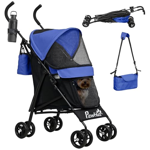 PawHut Hundewagen Hundebuggy klappbar für Hunde & Katzen Katzenbuggy mit Netzfenstern, Schultergurt, Aufbewahrungstasche, Becherhalter Regenschirm Katzenwagen Dunkelblau PawHut Hundewagen Hundebuggy klappbar für Hunde & Katzen Katzenbuggy mit Netzfenstern, Schultergurt, Aufbewahrungstasche, Becherhalter Regenschirm Katzenwagen Dunkelblau von PawHut