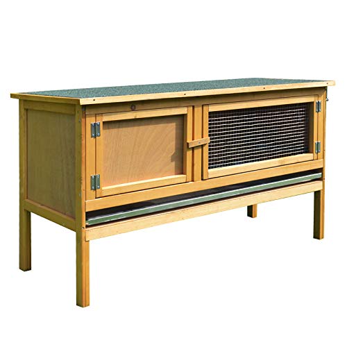 PawHut Käfig Kaninchenstall Kaninchen Outdoor 2 Türen erhöhte Füße herausnehmbarer Ausziehkasten unten Massivholz 115 x 44,3 x 65 cm hellgelb PawHut Käfig Kaninchenstall Kaninchen Outdoor 2 Türen erhöhte Füße herausnehmbarer Ausziehkasten unten Massivholz 115 x 44,3 x 65 cm hellgelb von PawHut