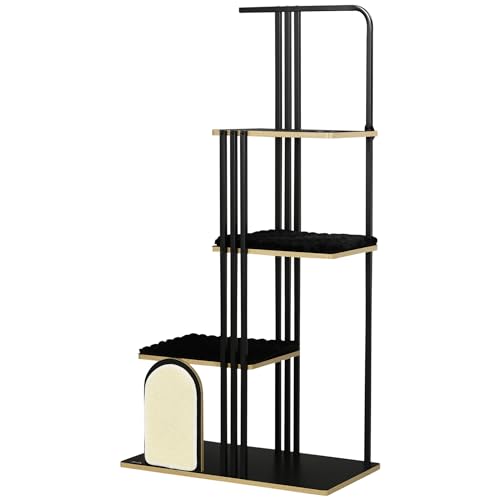 PawHut Katzenbaum 170 cm Kletterbaum mit Kissen Katzenkratzbaum mit Kratzbrett, Kratzbaum mit 3 Plattformen, Katzenmöbel, Stahl, Schwarz PawHut Katzenbaum 170 cm Kletterbaum mit Kissen Katzenkratzbaum mit Kratzbrett, Kratzbaum mit 3 Plattformen, Katzenmöbel, Stahl, Schwarz von PawHut