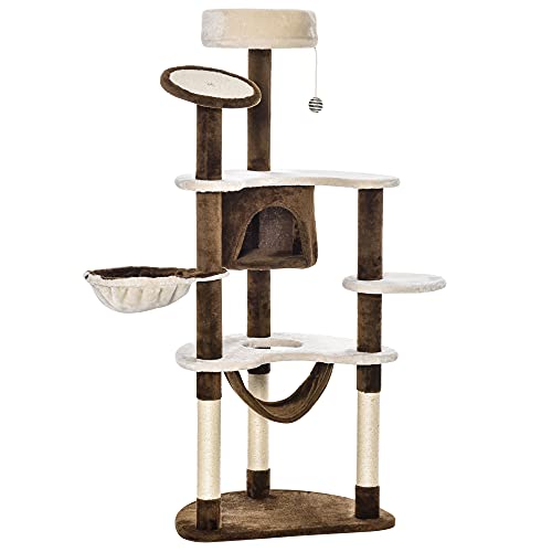 PawHut Katzenbaum Kletterbaum Kratzbaum Höhle Spielbaum Sisalsäulen, Kaffeebraun PawHut Katzenbaum Kletterbaum Kratzbaum Höhle Spielbaum Sisalsäulen, Kaffeebraun von PawHut