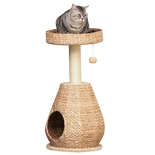 PawHut Katzenbaum Kratzbaum Kätzchen Möbel mit Katzenhöhle Ballspielzeug Sisal weiche Plüsch Höhe 82,5 cm Gelb PawHut Katzenbaum Kratzbaum Kätzchen Möbel mit Katzenhöhle Ballspielzeug Sisal weiche Plüsch Höhe 82,5 cm Gelb von PawHut