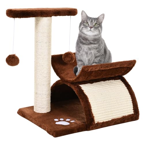 PawHut Katzenbaum Spielbaum Katzenkratzbaum Kratzbaum Katzen mit Ball Braun L40 x B30 x H43 cm PawHut Katzenbaum Spielbaum Katzenkratzbaum Kratzbaum Katzen mit Ball Braun L40 x B30 x H43 cm von PawHut