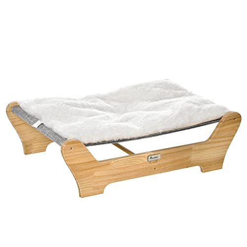 PawHut Katzenbett mit Gestell Hängematte für Katzen erhöhtes Katzennest mit weichem Kissen Kiefernholz Natur 68 x 43 x 20 cm PawHut Katzenbett mit Gestell Hängematte für Katzen erhöhtes Katzennest mit weichem Kissen Kiefernholz Natur 68 x 43 x 20 cm von PawHut
