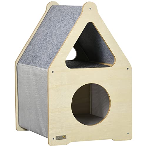 PawHut Katzenhaus für Katzen, 2 Ebenen, skandinavisches Design, mit abnehmbarem Stoff und 2 Kissen – 48 x 37,5 x 60 cm PawHut Katzenhaus für Katzen, 2 Ebenen, skandinavisches Design, mit abnehmbarem Stoff und 2 Kissen – 48 x 37,5 x 60 cm von PawHut
