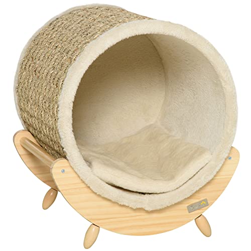 PawHut Katzenhöhle Katzenbett mit Regal Katzenhaus Katzenhütte mit Kratzunterlage Indoor Kiefernholz Flanell Khaki+Natur+Beige 41 x 38 x 43 cm PawHut Katzenhöhle Katzenbett mit Regal Katzenhaus Katzenhütte mit Kratzunterlage Indoor Kiefernholz Flanell Khaki+Natur+Beige 41 x 38 x 43 cm von PawHut