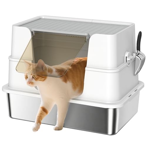 PawHut Katzenklo Edelstahl mit Deckel XL Katzentoilette mit Schaufel, Pedal, Leicht zu Reinigen, Geruchsresistent für große Katzen bis zu 15 kg, 60,2 x 40,2 x 44,5 cm Hellgrau PawHut Katzenklo Edelstahl mit Deckel XL Katzentoilette mit Schaufel, Pedal, Leicht zu Reinigen, Geruchsresistent für große Katzen bis zu 15 kg, 60,2 x 40,2 x 44,5 cm Hellgrau von PawHut