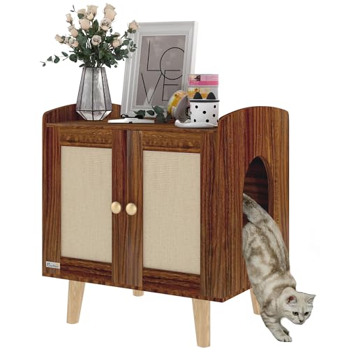 PawHut Katzenklo Katzenklo Katzentoilette Katzentoilette Beistelltisch mit Türen mit Sisalmatten Holzbeine für Wohnzimmer Schlafzimmer 55x43x59,6 cm Braun PawHut Katzenklo Katzenklo Katzentoilette Katzentoilette Beistelltisch mit Türen mit Sisalmatten Holzbeine für Wohnzimmer Schlafzimmer 55x43x59,6 cm Braun von PawHut