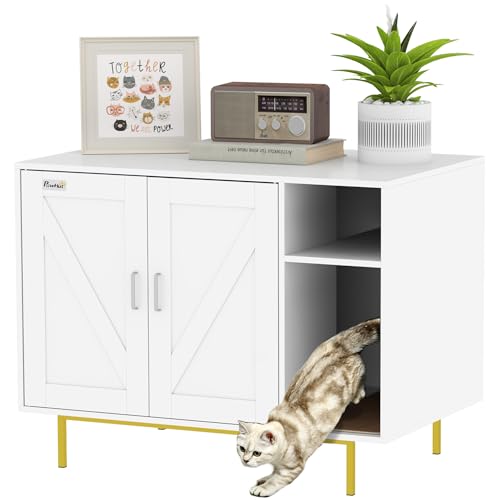 PawHut Katzenklo Katzenklo mit Kratzbaum und Ablagefach Katzenklo für Wohnzimmer Schlafzimmer 80x50x61 cm Weiß PawHut Katzenklo Katzenklo mit Kratzbaum und Ablagefach Katzenklo für Wohnzimmer Schlafzimmer 80x50x61 cm Weiß von PawHut