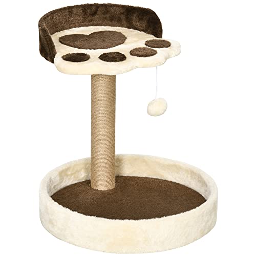 PawHut Katzenkratzbaum 5kg max. mit Katzenbett und Spielball, Spanplatte, Plüsch und Juteseil, 41x41x44 cm, Braun und Beige PawHut Katzenkratzbaum 5kg max. mit Katzenbett und Spielball, Spanplatte, Plüsch und Juteseil, 41x41x44 cm, Braun und Beige von PawHut