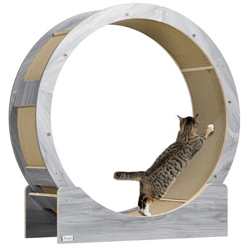 PawHut Katzenlaufrad Laufrad für Katzen 91 cm mit Bremse, Kratzbrett, Katzenrad für gesunde Bewegung, Entspannung, Grau PawHut Katzenlaufrad Laufrad für Katzen 91 cm mit Bremse, Kratzbrett, Katzenrad für gesunde Bewegung, Entspannung, Grau von PawHut