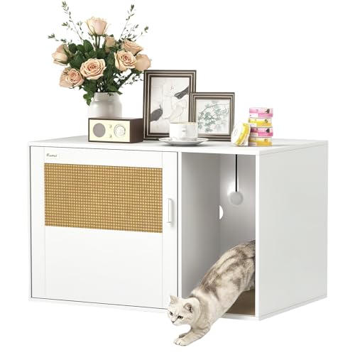 PawHut Katzenklo-Schrank Katzenschrank mit Loch, Katzentoilette mit Tür, Eingang, Kratzpad, Katzenklo Schrank für Katze unter 6 kg, 80 x 50 x 50 cm, Indoor, Weiß PawHut Katzenklo-Schrank Katzenschrank mit Loch, Katzentoilette mit Tür, Eingang, Kratzpad, Katzenklo Schrank für Katze unter 6 kg, 80 x 50 x 50 cm, Indoor, Weiß von PawHut