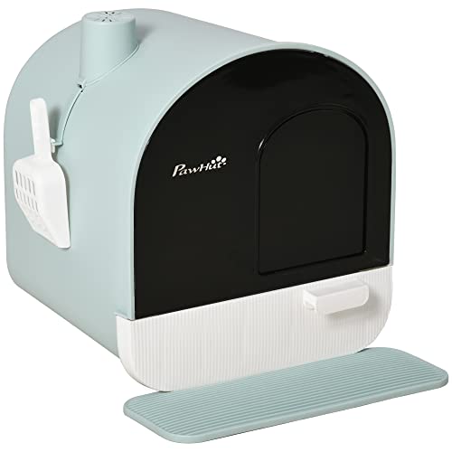 PawHut Katzentoilette mit Deckel, Katzenklo inkl. Schaufel und Streu-Matte, Ausziehbares Tablett, Katzenklo für Katzen bis 5 kg, Grün, 43 x 44 x 47 cm PawHut Katzentoilette mit Deckel, Katzenklo inkl. Schaufel und Streu-Matte, Ausziehbares Tablett, Katzenklo für Katzen bis 5 kg, Grün, 43 x 44 x 47 cm von PawHut