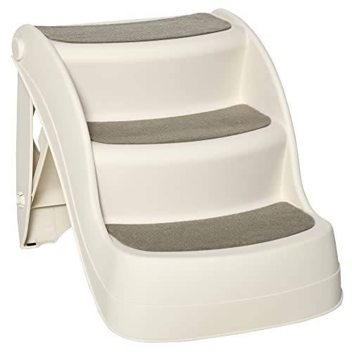 PawHut Klappbare Hundeleiter mit 3 rutschfesten Stufen, Leiter für Haustiere, Welpen, Katzen, PP, 49x38x38 cm, Beige PawHut Klappbare Hundeleiter mit 3 rutschfesten Stufen, Leiter für Haustiere, Welpen, Katzen, PP, 49x38x38 cm, Beige von PawHut