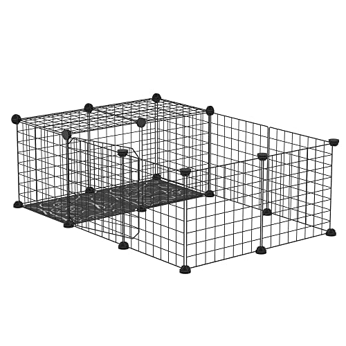 PawHut Kleintiergehege Auslauf für Kaninchen, Meerschweinchen und Nagetiere Modularer Haustierzaun, schwarz PawHut Kleintiergehege Auslauf für Kaninchen, Meerschweinchen und Nagetiere Modularer Haustierzaun, schwarz von PawHut