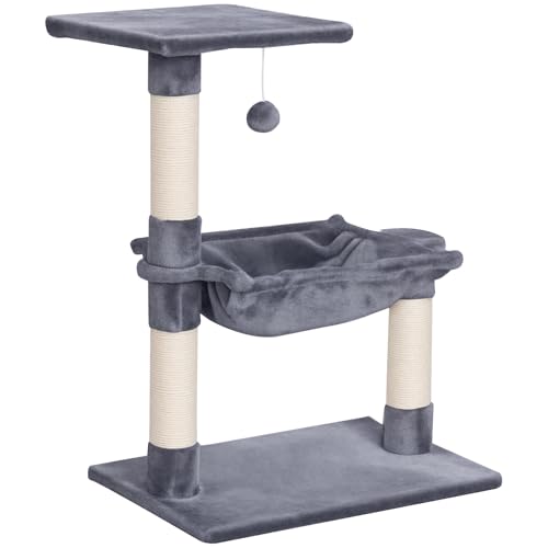 PawHut Kletterbaum Katzenbaum Kratzbaum mit Sisalsäule Plüsch-Hängematte Spanplatte Grau 50 x 36 x 70 cm PawHut Kletterbaum Katzenbaum Kratzbaum mit Sisalsäule Plüsch-Hängematte Spanplatte Grau 50 x 36 x 70 cm von PawHut