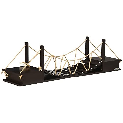 Pawhut Kletterwand Katzen, Katzenregal mit Hängebrücke, Wandkratzbaum, Katzenmöbel für Katzen bis 5 kg, Katzenbett, Wandmontage, Braun, 96 x 20 x 25,5 cm Pawhut Kletterwand Katzen, Katzenregal mit Hängebrücke, Wandkratzbaum, Katzenmöbel für Katzen bis 5 kg, Katzenbett, Wandmontage, Braun, 96 x 20 x 25,5 cm von PawHut