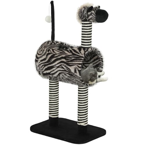 PawHut Kratzbaum, Höhe 93 cm, Katzenbaum im Zebra-Design, Kletterbaum mit Katzentunnel, Katzenkratzbaum mit Jutepfosten, Spielbaum, Katzenmöbel, Schwarz+Weiß PawHut Kratzbaum, Höhe 93 cm, Katzenbaum im Zebra-Design, Kletterbaum mit Katzentunnel, Katzenkratzbaum mit Jutepfosten, Spielbaum, Katzenmöbel, Schwarz+Weiß von PawHut