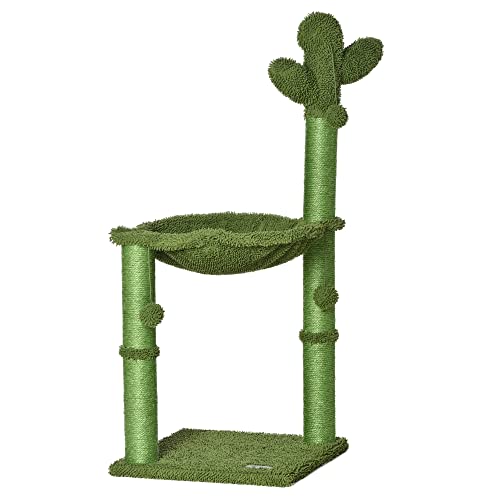PawHut Kratzbaum, Kaktusform, Sisal, Natur, Hängematte, Bommel, zum Aufhängen, 40 x 40 x 96 cm, Grün PawHut Kratzbaum, Kaktusform, Sisal, Natur, Hängematte, Bommel, zum Aufhängen, 40 x 40 x 96 cm, Grün von PawHut