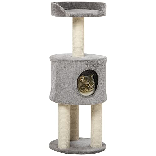 PawHut Kratzbaum Aktivitätskratzbaum Katzenturm Sisal Natur Kletterbaum Höhe 103 cm Plattform Plüsch Grau PawHut Kratzbaum Aktivitätskratzbaum Katzenturm Sisal Natur Kletterbaum Höhe 103 cm Plattform Plüsch Grau von PawHut