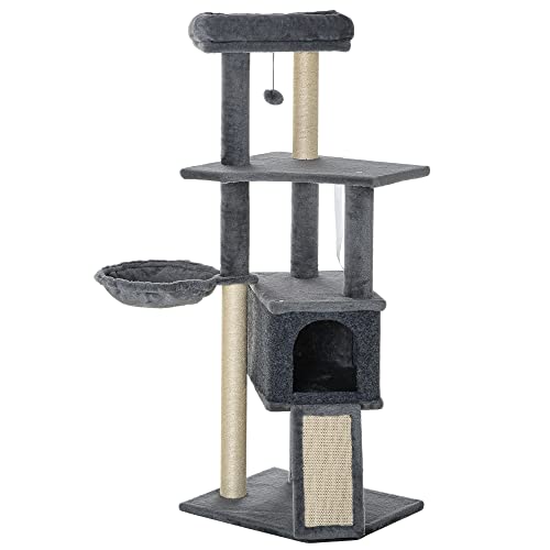 PawHut Kratzbaum für Katzen, Aktivitätszentrum, multifunktional, Kratzbaum, Spielball, Hängekugel, Höhle, Plattformen, Grau PawHut Kratzbaum für Katzen, Aktivitätszentrum, multifunktional, Kratzbaum, Spielball, Hängekugel, Höhle, Plattformen, Grau von PawHut