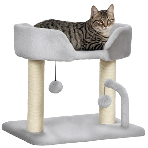 PawHut Kratzbaum für den Innenbereich, 42 cm, mit Spielzeugbällen, Sisal-Kratzbaum PawHut Kratzbaum für den Innenbereich, 42 cm, mit Spielzeugbällen, Sisal-Kratzbaum von PawHut