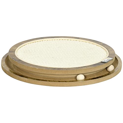 PawHut Kratzbrett mit Ball, Interaktives Katzenspielzeug aus Holz, Kratzpappe aus Sisal, Kratzmatte, Kratzschutz für Sofa, Braun+Cremeweiß, Ø40 x 4,5 cm PawHut Kratzbrett mit Ball, Interaktives Katzenspielzeug aus Holz, Kratzpappe aus Sisal, Kratzmatte, Kratzschutz für Sofa, Braun+Cremeweiß, Ø40 x 4,5 cm von PawHut