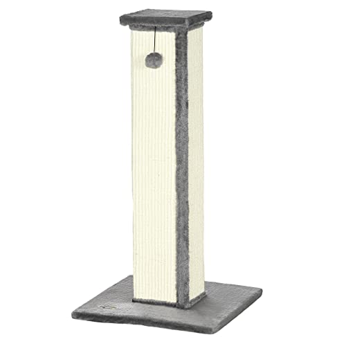 PawHut Kratzstamm, 81cm Kratzsäule, Sisal-Katzenkratzbaum mit Spielball, Kratzbaum für Katzen, Kratzmöbel für Katzen bis 5 kg, Indoor, Grau, Creme PawHut Kratzstamm, 81cm Kratzsäule, Sisal-Katzenkratzbaum mit Spielball, Kratzbaum für Katzen, Kratzmöbel für Katzen bis 5 kg, Indoor, Grau, Creme von PawHut