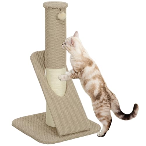 PawHut Kratzbaum 84 cm Hoch Kratzsäule Kratzstamm mit Spielball, Sisal-Katzenkratzbaum Katzenbaum für kleine Katzen, Katzen Kratzmöbel, Cremeweiß PawHut Kratzbaum 84 cm Hoch Kratzsäule Kratzstamm mit Spielball, Sisal-Katzenkratzbaum Katzenbaum für kleine Katzen, Katzen Kratzmöbel, Cremeweiß von PawHut