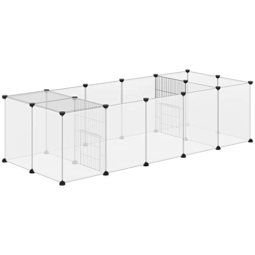 PawHut Laufstall für Kleintiere, Meerschweinchen Gehege, modular, 20 Paneele, für Kaninchen, Hamster, Welpen, Schwein, Tiergehege, 175 x 70 x 45 cm, Weiß PawHut Laufstall für Kleintiere, Meerschweinchen Gehege, modular, 20 Paneele, für Kaninchen, Hamster, Welpen, Schwein, Tiergehege, 175 x 70 x 45 cm, Weiß von PawHut